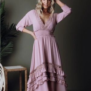 Dusty pink maxi dress
